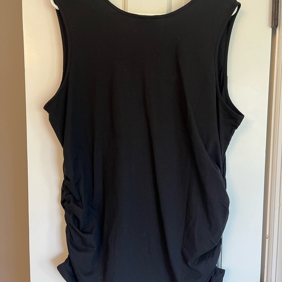 NEW Maternity Size 3X Women's Black Sleeveless Tank Top with Side Rouch Oh Mama! - Picture 2 of 6